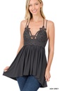 Lace Cami Tunic Ash Grey