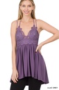 Lace Cami Tunic Lilac Grey