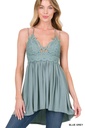 Lace Cami Tunic Blue Grey
