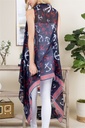 Navy anchor kimono Back