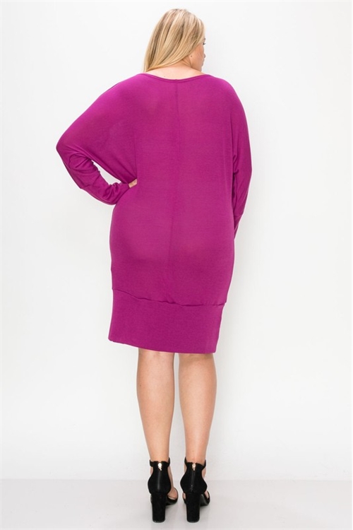 Dolman Sleeve Magenta Back
