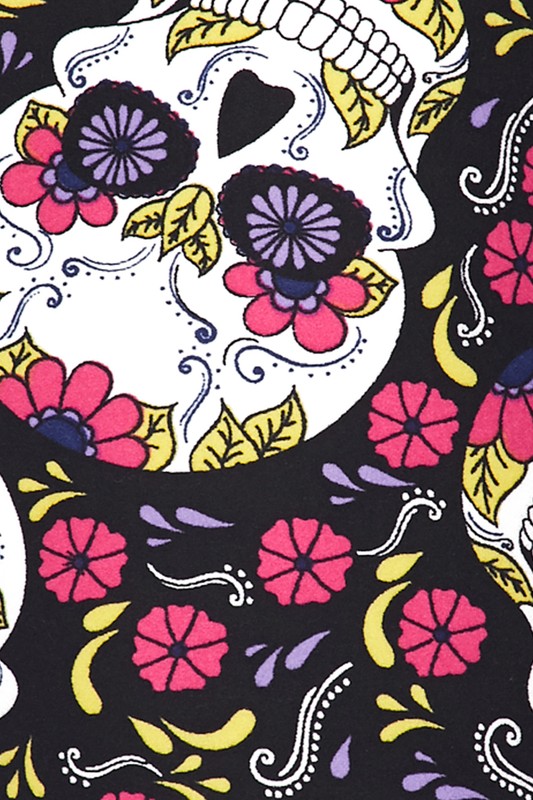 Flowers Skull Print Close
