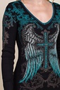 Long Sleeve Cross Wings close up