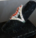 Flashy Sterling Silver Garnet and Marcasite Ring Side2