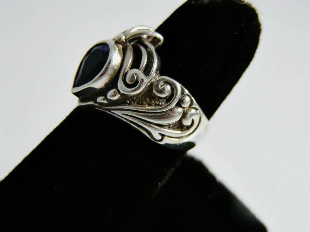 Sterling Silver Deep Purple Side