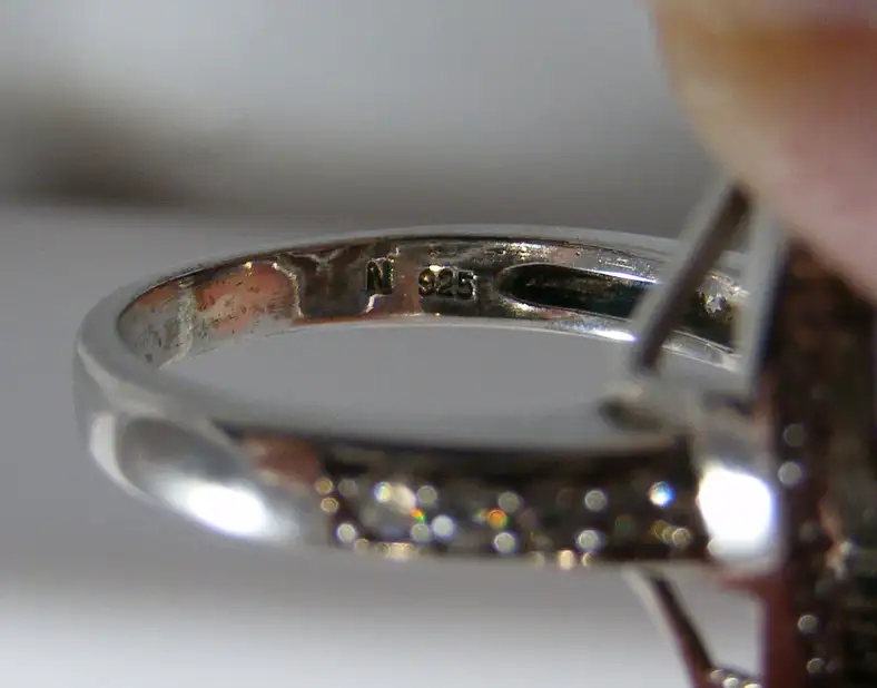 Sterling Silver Modern Ring Purple Teardrop Stamp