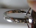 Sterling Silver Modern Ring Purple Teardrop Stamp
