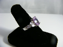 Sterling Silver Ring with Lavender and Clear Stones Side 2