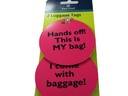 Luggage Tags Pink on card