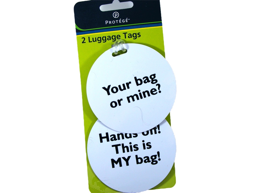 Luggage Tags White on card