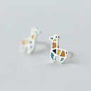 Giraffe Sterling Silver Earrings