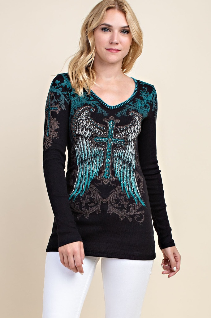  Long Sleeve Cross Wings 