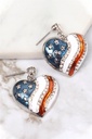 Flag Heart Earrings