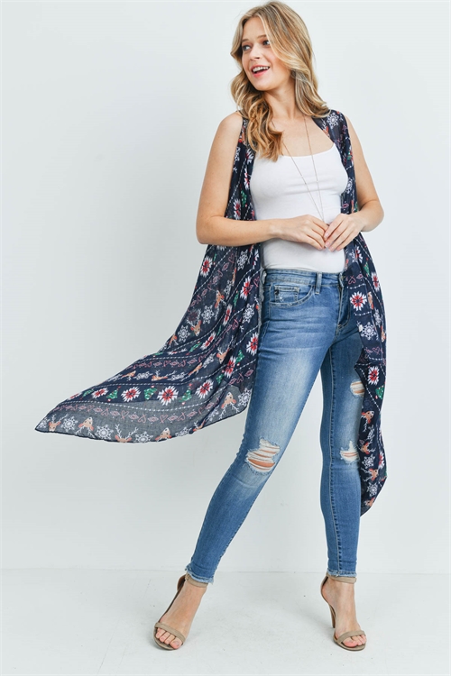 Reindeer Print Kimono