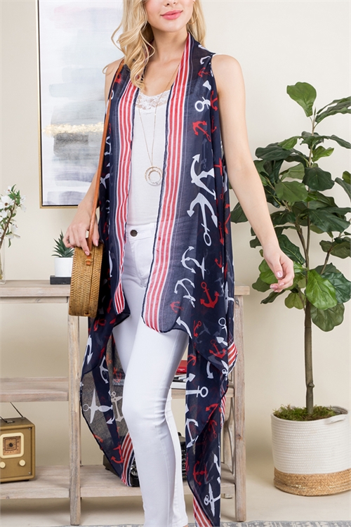 Navy Anchor Kimono