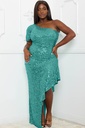 Sequin One Shoulder Maxi 