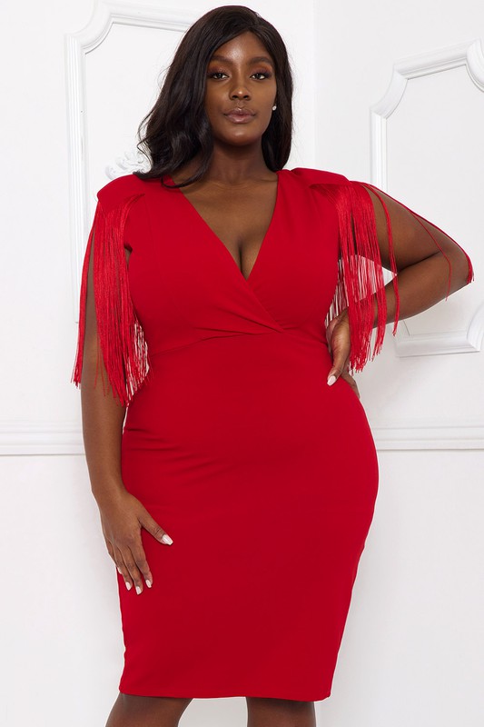 Fringe Sleeve Dress 