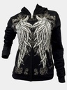 Feathered Angel Wing Zip Up Hoodie