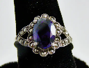 Sterling Silver Genuine Amethyst and Marcasite Rings