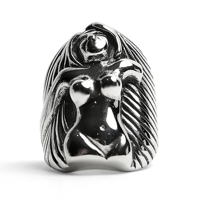 Nude Goddess Stainless Steel Ring