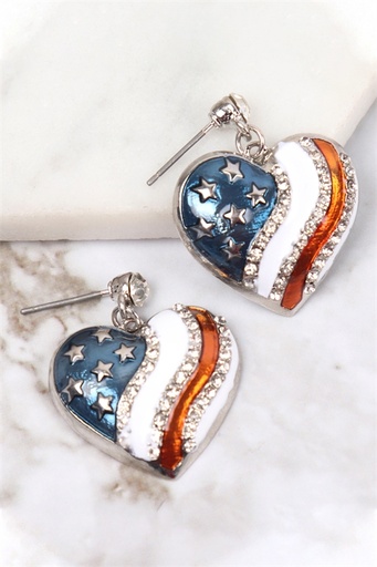 Flag Heart Earrings